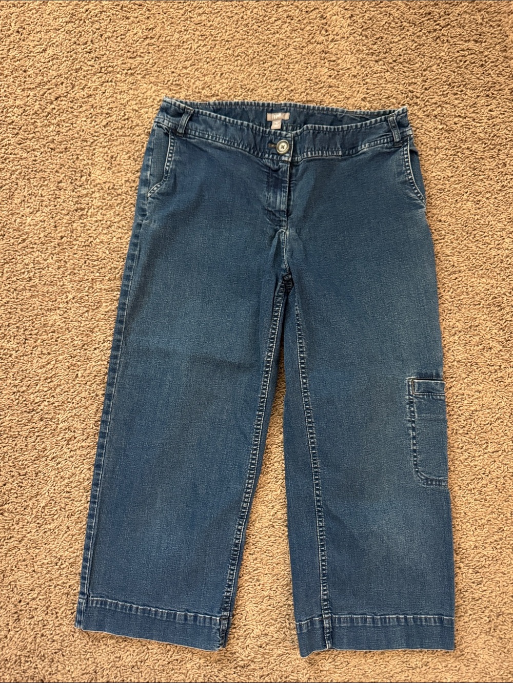 J. Jill Dark Blue Cropped Straight-Leg Jeans size 8
